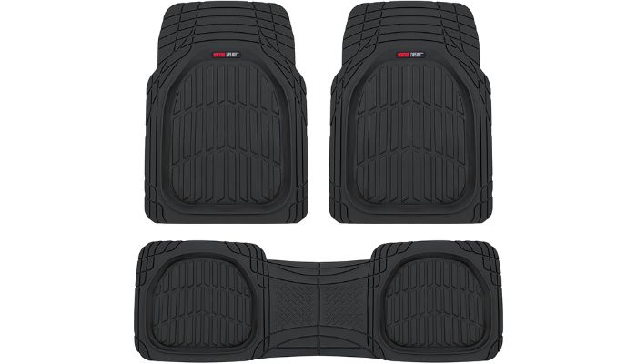 Motor Trend FlexTough Contour Liners Deep Dish Heavy-Duty Floor Mats | Best All Weather Floor Mats